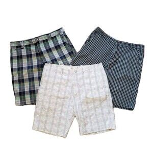 Lot Of 3 Tommy Bahama Plaid Size 36 Mens Chino Shorts Seersucker Relax Paradise